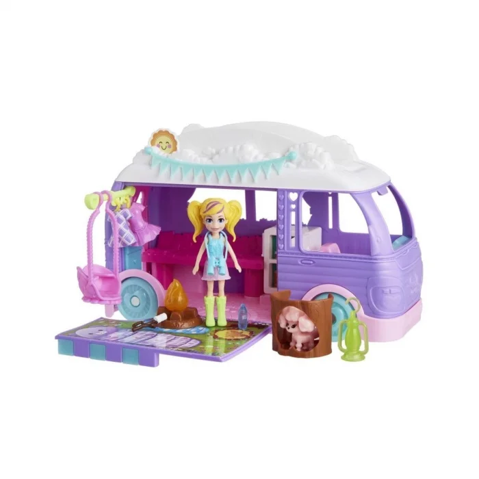  JCC32 Polly Pocket Eğlenceli Karavan Oyun Seti