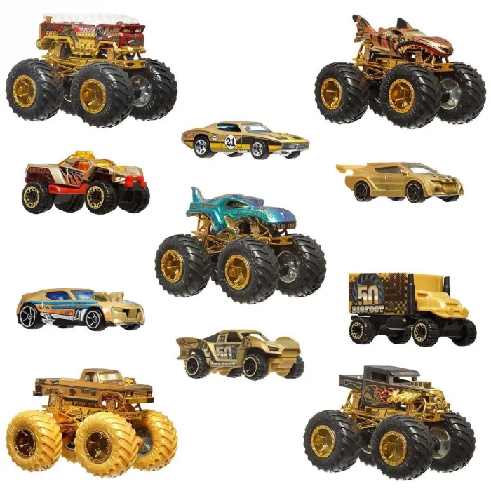  JDW07 Hot Wheels Monster Trucks Bigfoot Trophy Şampiyonları Araba ve Kamyon Çokl