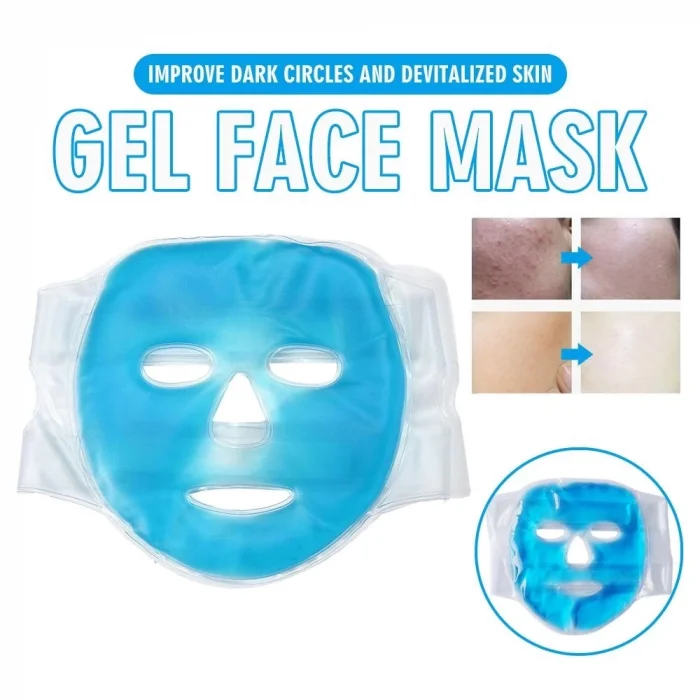  Jel Buz Paketi Yüz Maskesi Baş Ağrısı Yastık Kozmetik Maske + Çift Taraflı Cilt Fırçası