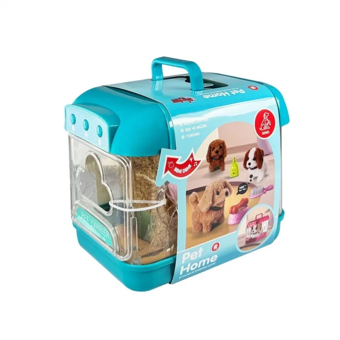 BUĞZ JND-6806 Hareketli Köpek ve Işıklı Sesli Şeffaf Kafes Seti -Vardem Oyuncak