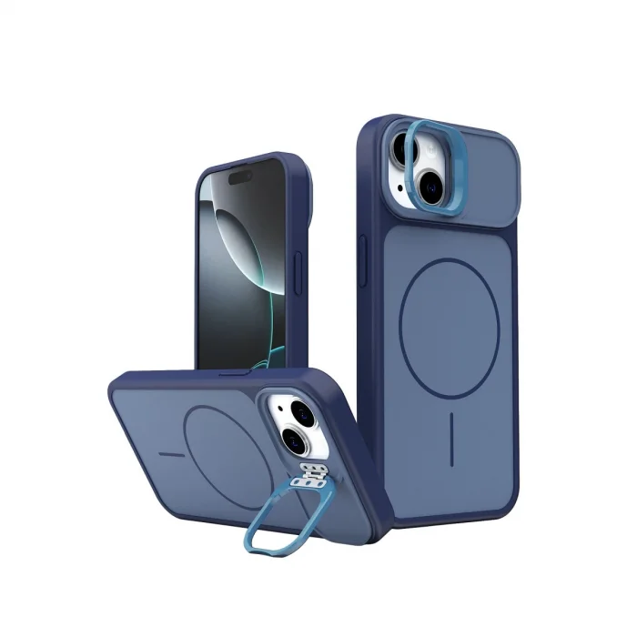 BUĞZ Joko  İphone 14 Pale Magsafe Standlı Kapak- Mavi