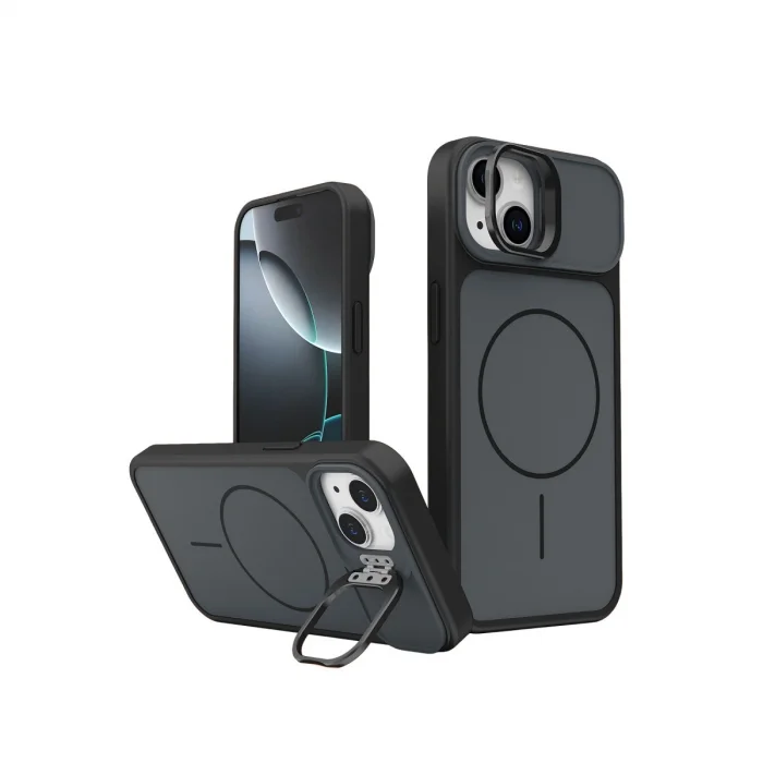 BUĞZ Joko  İphone 14 Pale Magsafe Standlı Kapak- Siyah
