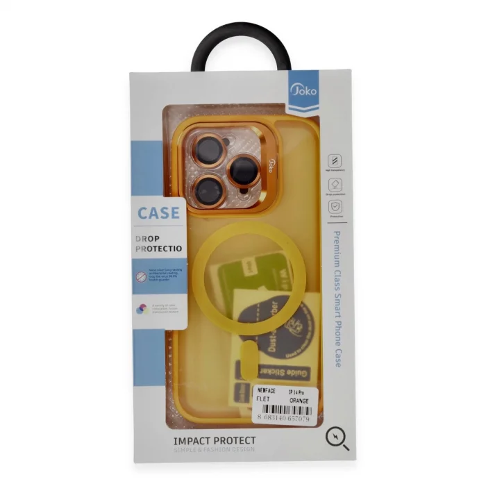 BUĞZ Joko İphone 14 Pro Kılıf Flet Lens Magsafe Kapak - Siyah