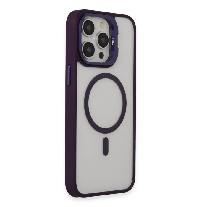 BUĞZ Joko İphone 14 Pro Kılıf Roblox Lens Magsafe Standlı Kapak - Derin Mor