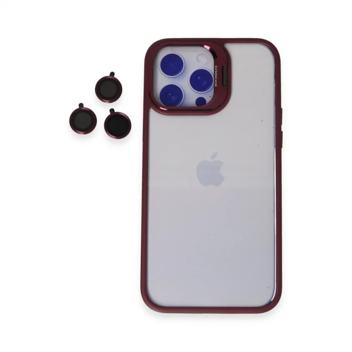 BUĞZ Joko İphone 14 Pro Kılıf Roblox Lens Standlı Kapak - Bordo