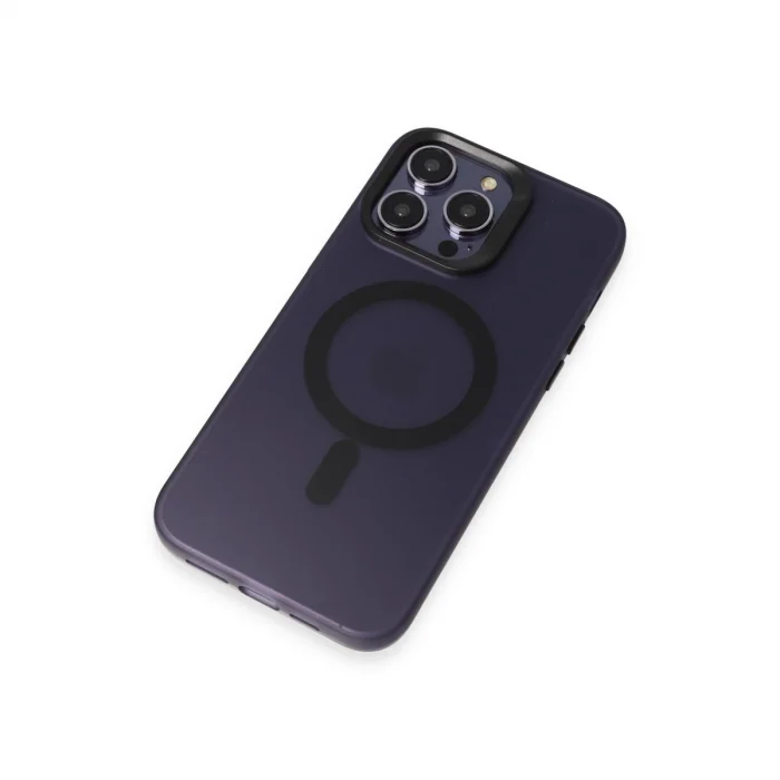 BUĞZ Joko İphone 14 Pro Max Kılıf Mateks Magsafe Kapak - Derin Mor