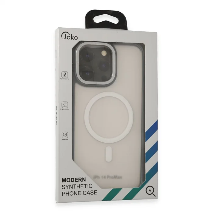 BUĞZ Joko İphone 14 Pro Max Kılıf Rocky Magsafe Kapak - Gümüş