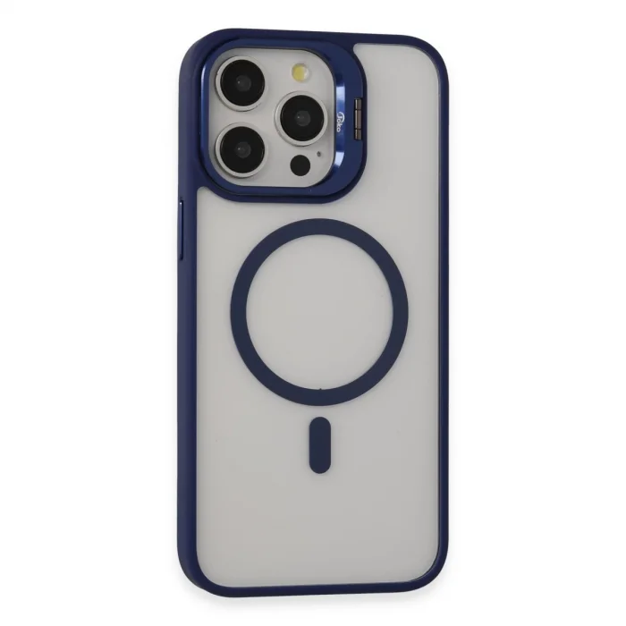 BUĞZ Joko İphone 15 Pro Kılıf Roblox Lens Magsafe Standlı Kapak - Lacivert