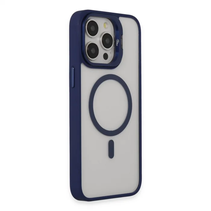 BUĞZ Joko İphone 15 Pro Kılıf Roblox Lens Magsafe Standlı Kapak - Lacivert