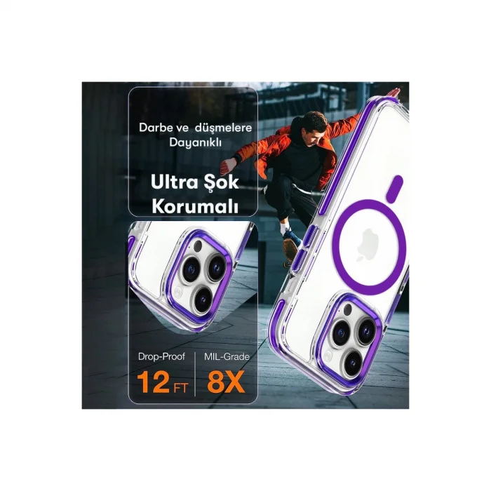 BUĞZ Joko İphone 15 Pro Max Bella Magsafe Kapak - Turuncu