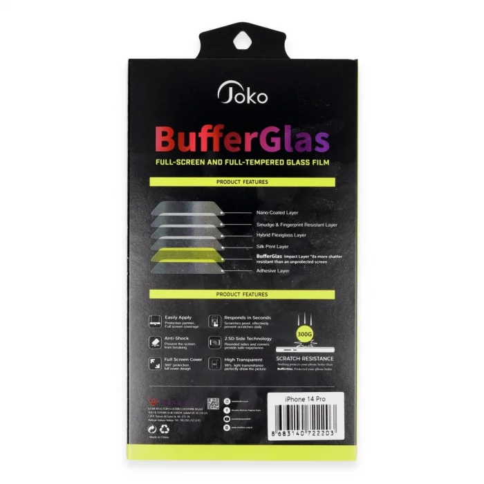 BUĞZ Joko  İphone 15 Pro Max Buffer Cam Ekran Koruyucu - Siyah