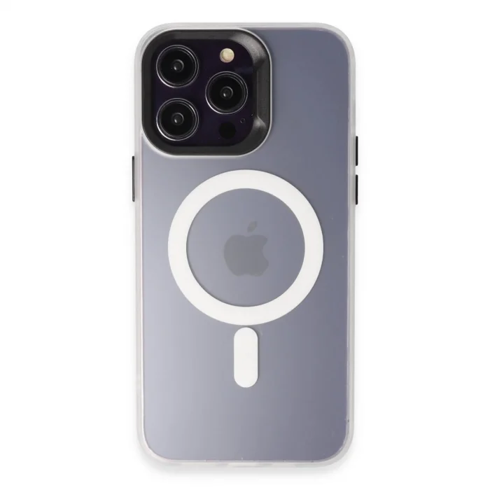 BUĞZ Joko İphone 15 Pro Max Kılıf Mateks Magsafe Kapak - Beyaz