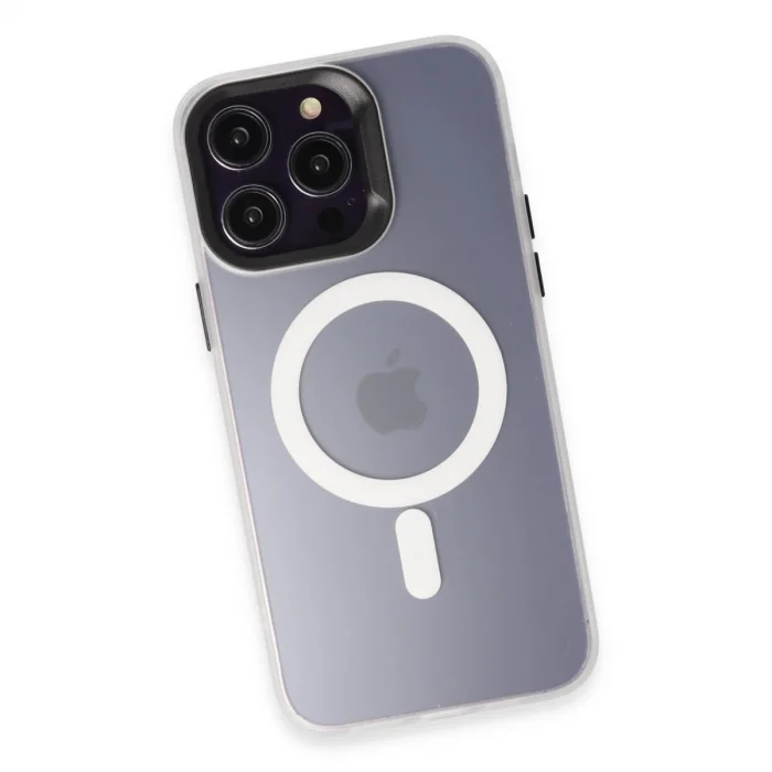 BUĞZ Joko İphone 15 Pro Max Kılıf Mateks Magsafe Kapak - Beyaz