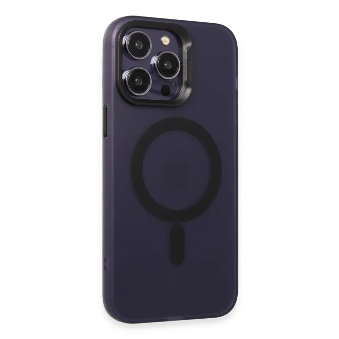 BUĞZ Joko İphone 15 Pro Max Kılıf Mateks Magsafe Kapak - Derin Mor