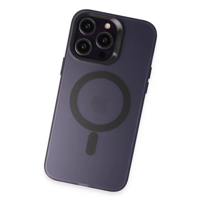 BUĞZ Joko İphone 15 Pro Max Kılıf Mateks Magsafe Kapak - Derin Mor