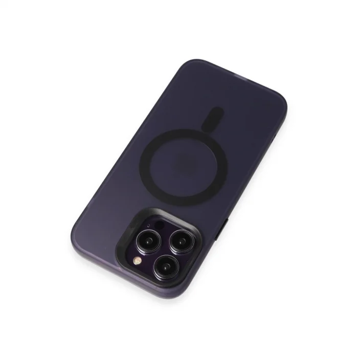 BUĞZ Joko İphone 15 Pro Max Kılıf Mateks Magsafe Kapak - Derin Mor