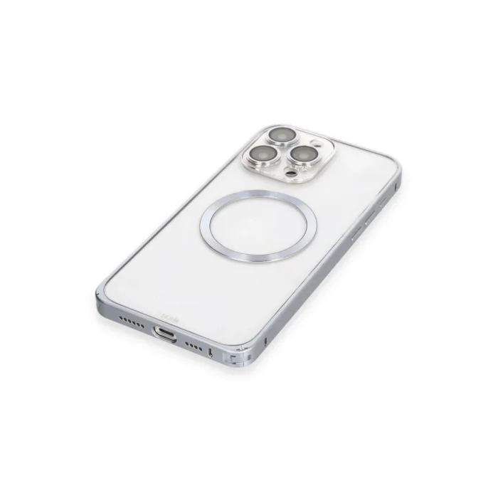 BUĞZ Joko İphone 15 Pro Max Kılıf Metal Bumper Magneticsafe Kapak - Gri