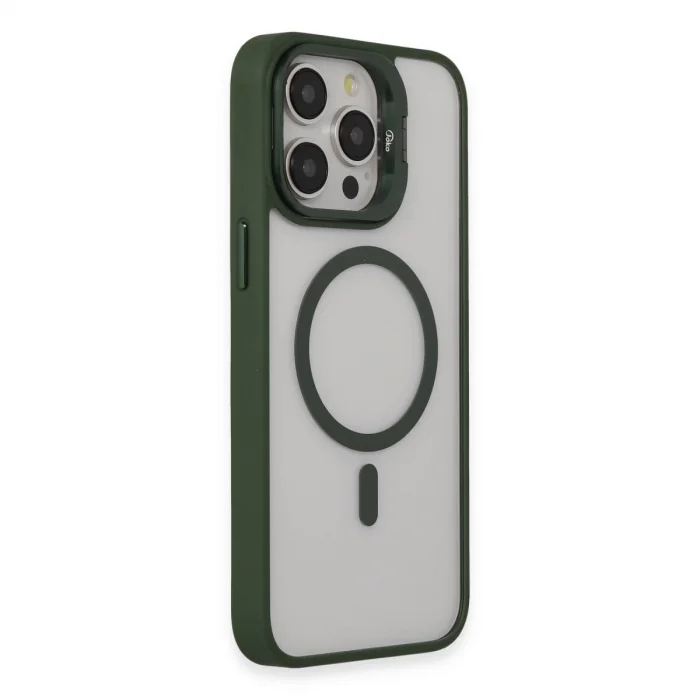 BUĞZ Joko İphone 15 Pro Max Kılıf Roblox Lens Magsafe Standlı Kapak - Koyu Yeşil