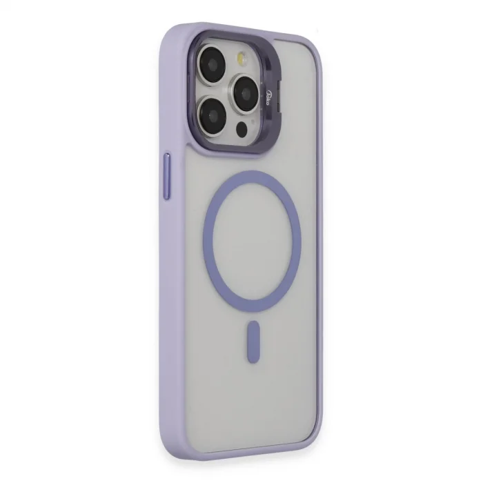 BUĞZ Joko İphone 15 Pro Max Kılıf Roblox Lens Magsafe Standlı Kapak - Lila
