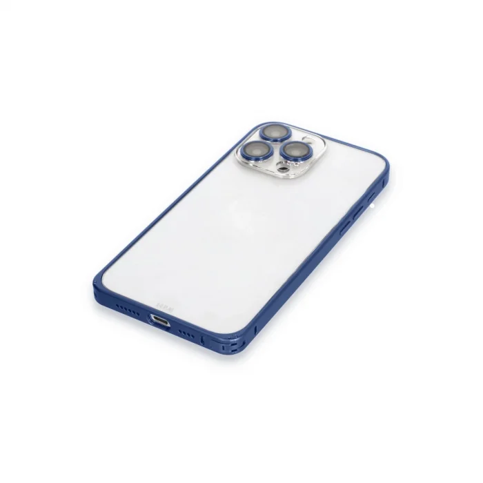 BUĞZ Joko İphone 15 Pro Max Metal Bumper Mat Kapak - Lacivert