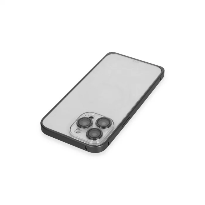 BUĞZ Joko İphone 15 Pro Max Metal Bumper Mat Kapak - Siyah