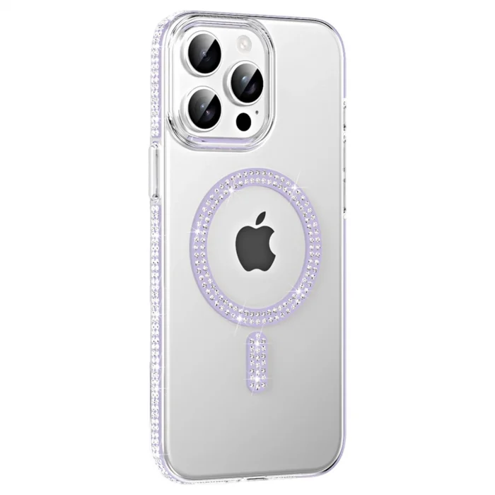 BUĞZ Joko  İphone 15 Pro Move Taşlı Magsafe Kapak - Lila