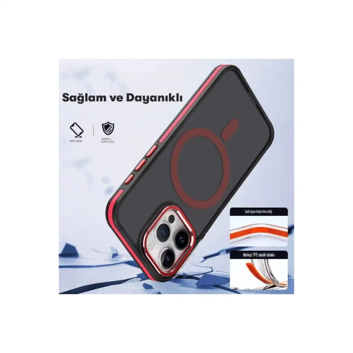 BUĞZ Joko İphone 15 Winner Magsafe Kapak - Derin Mor