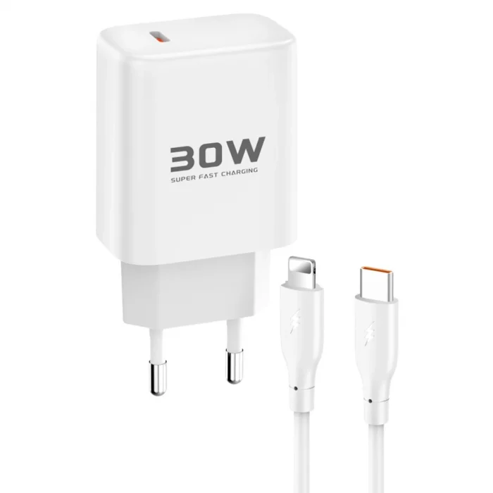 BUĞZ Joko Jk89 30w Type-c Çıkışlı Ekstra Dc66 1m Type-c To Lightning  Kablolu Pd Şarj Cihazı - Beyaz