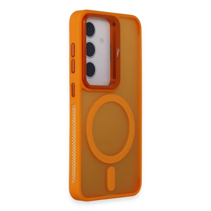 BUĞZ Joko Samsung Galaxy S24 Flet Lens Magsafe Kapak - Turuncu