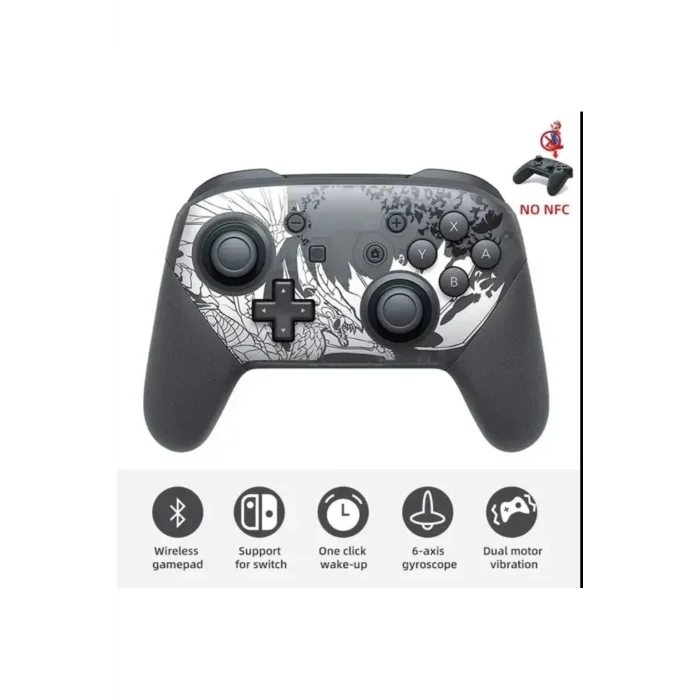 BUĞZ Joystick siyah Bluetooth bağlantılı Nintendo Switch uyumlu kablosuz gamepad oyun kolu