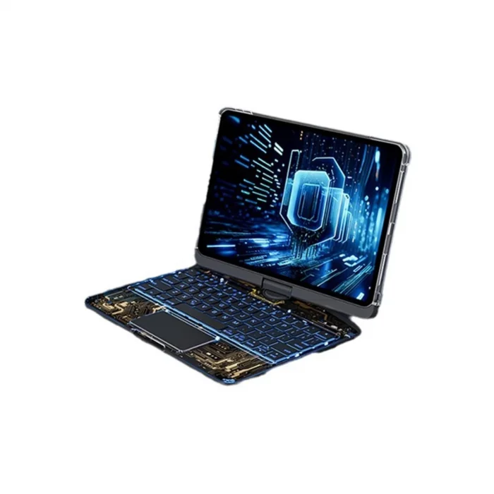 BUĞZ Jp11 İpad Pro 11 (2022) Kılıf Vales Dönen Ledli Klavyeli Tablet Kılıfı - Siyah