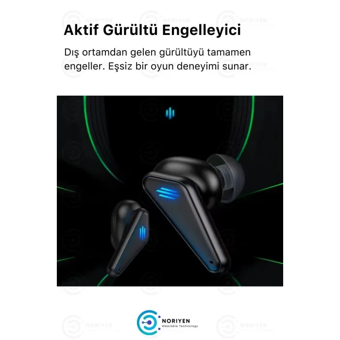  K55 Tws Pro Oyuncu Kulaklığı 3D Stereo Ses Extra Bass Işıklı Mikrofonlu Bluetooth Kablosuz Kulaklık