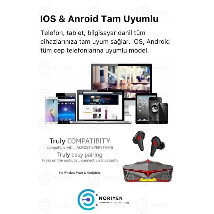  K98 Pro Oyuncu HD Ses Mikrofonlu Işıklı Metal Kasa iOS Android Uyumlu Bluetooth Kablosuz Kulaklık