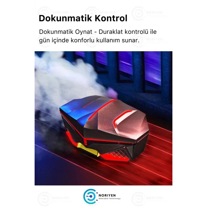  K98 Pro Oyuncu HD Ses Mikrofonlu Işıklı Metal Kasa iOS Android Uyumlu Bluetooth Kablosuz Kulaklık