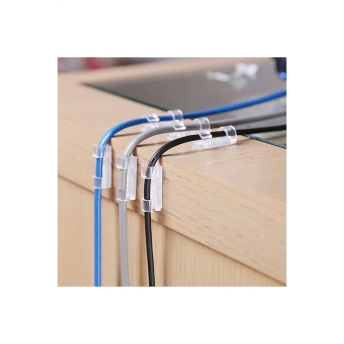 BUĞZ Kablo Sabitleyici Klipsler 20 Adet Kablo Düzenleyici Duvar Fayans Cam Kablo Tutucu Yapışkanlı Klips