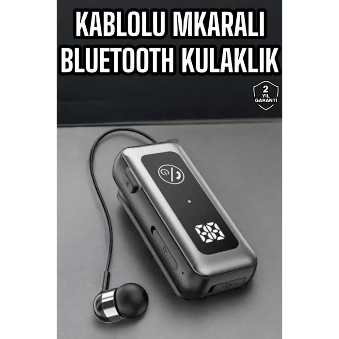  Kablolu Bluetooth Kulaklık Kulak İçi Stereo Mikrofonlu Dijital Göstergeli
