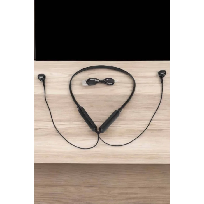  Kablolu Boyun Askılı Dijital Göstergeli Bluetooth Kulaklığı 60 Saat