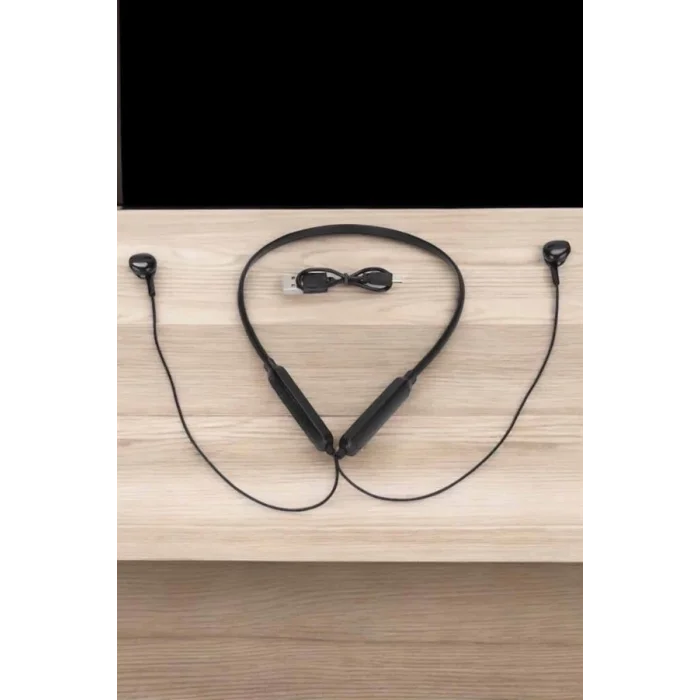  Kablolu Boyun Askılı Dijital Göstergeli Bluetooth Kulaklığı 60 Saat