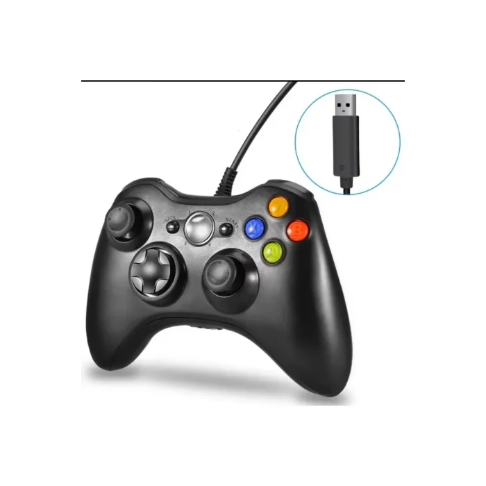 BUĞZ Kablolu joystick siyah Xbox 360 uyumlu hızlı şarj destekli bluetoothsuz garantisiz