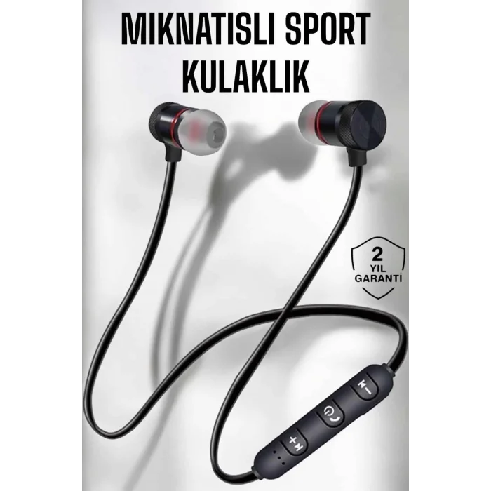  Kablolu Mıknatıslı Sport Kulaklık Bluetooth Bağlantılı