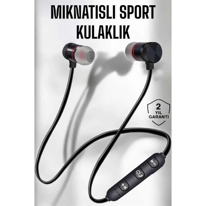  Kablolu Mıknatıslı Sport Kulaklık Bluetooth Bağlantılı
