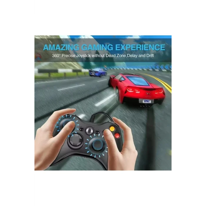 BUĞZ Kablolu siyah joystick titreşimli hızlı şarj destekli PC ve 360 uyumlu garantisiz