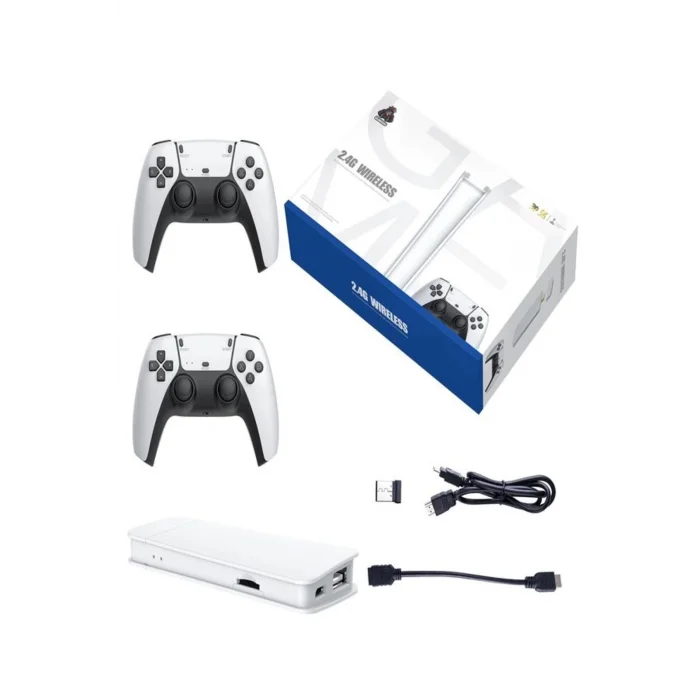 BUĞZ Kablosuz 2 kollu beyaz oyun konsolu 20000 oyunlu 4K HD bluetooth destekli - Elektronik