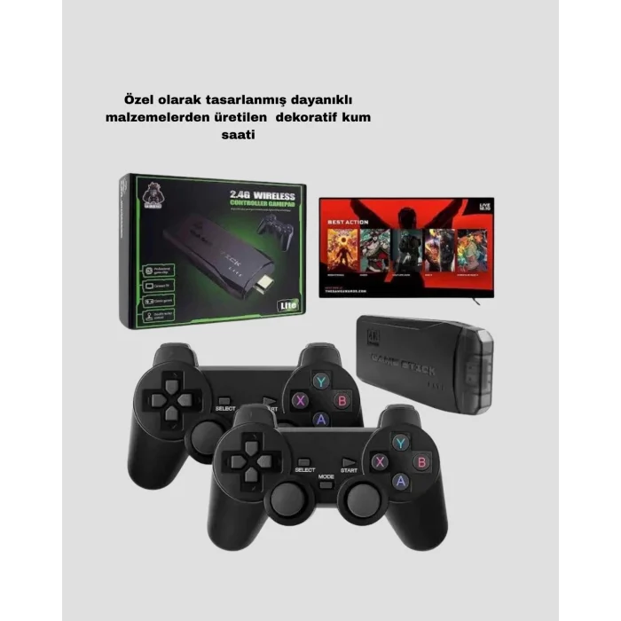 BUĞZ Kablosuz 4K Retro Atari Game Stick – 2 Kollu, 20000 Hazır Oyun