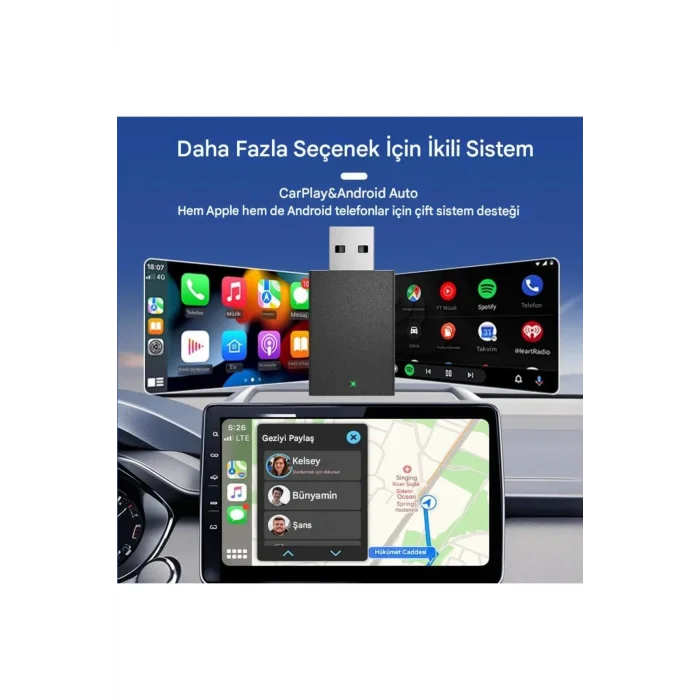 BUĞZ Kablosuz Android Auto/Car Play USB Dongle Cihazı