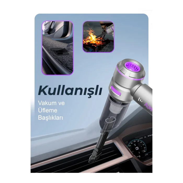 BUĞZ Kablosuz araç içi süpürge vakum gücü fırçasız motor üfleme vakum 2 yıl garantili