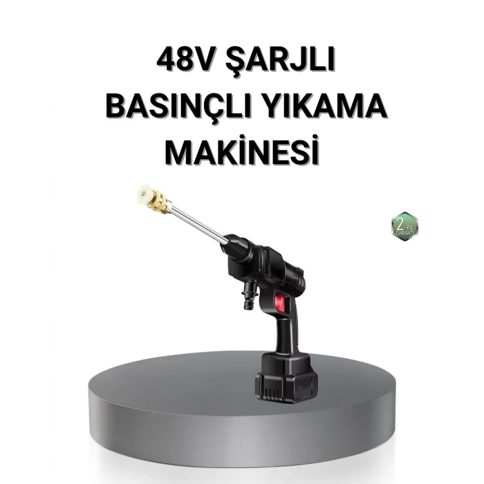 BUĞZ Kablosuz Basınçlı Yıkama Makinesi – 48V Güçlü Motor, 2 Pil ve Köpük Hazneli