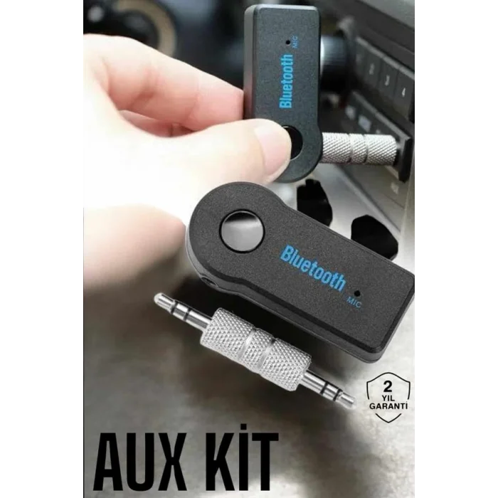 BUĞZ Kablosuz Bluetooth Aux Araç Kiti Siyah Hafıza Kartlı