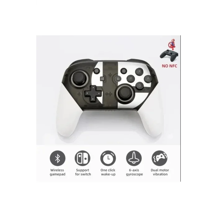 BUĞZ Kablosuz Bluetooth bağlantılı beyaz joystick, Switch Pro uyumlu, hızlı şarj desteği yok