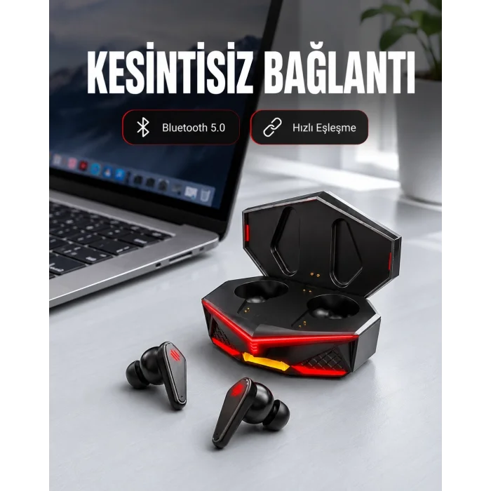 BUĞZ Kablosuz Bluetooth Gaming Kulaklık Led Işıklı Yeni Nesil